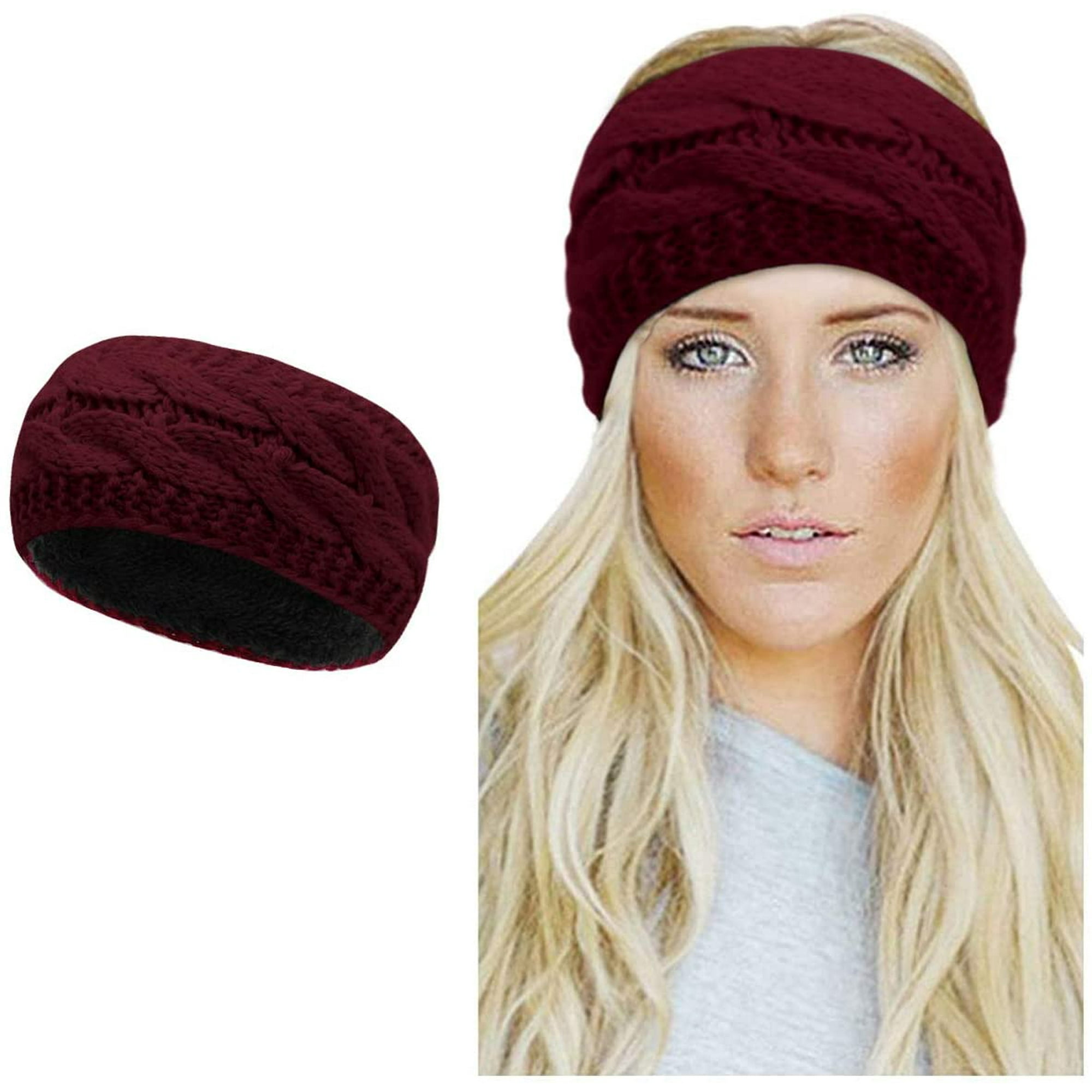 Women Twisted Knotted Ear Warmer Turban Headband Crochet Sports Yoga Hairband